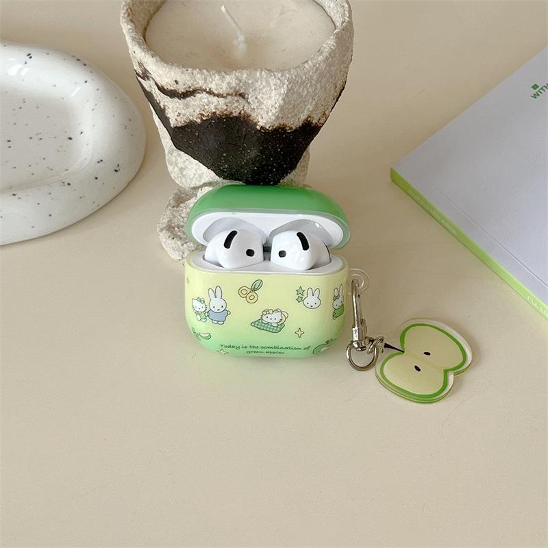 Green Apple Kt Cat Miffy Rabbit for AirPods 1 Generation Protective Case 1st Generation 1st Generation Pro1 Apple Bluetooth Headset Case