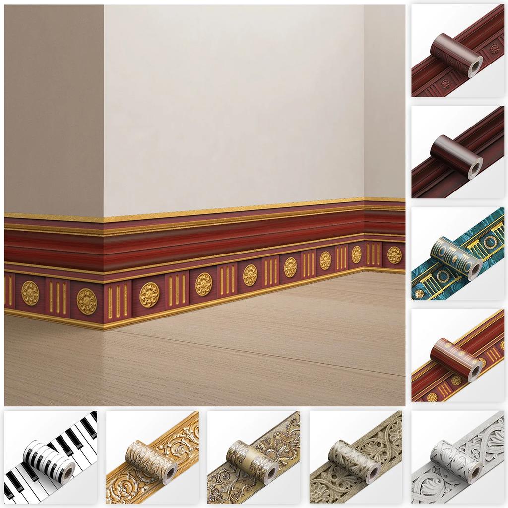 Eco-Friendly PVC Wall Panels, Peel & Stick Baseboard Trim, Decorative Skirting for Home Interior, Non-Toxic DIY Decor Art