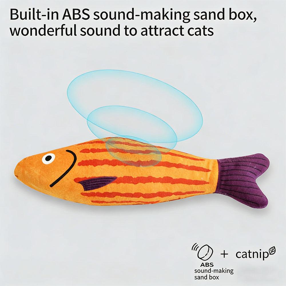 Interactive Catnip Fish Toy Cats, Soft Plush Cat Kicker Toy with Crinkle Sound, Durable Bite-Resistant Fish Chew Toy for Kitten Teeth Cleaning