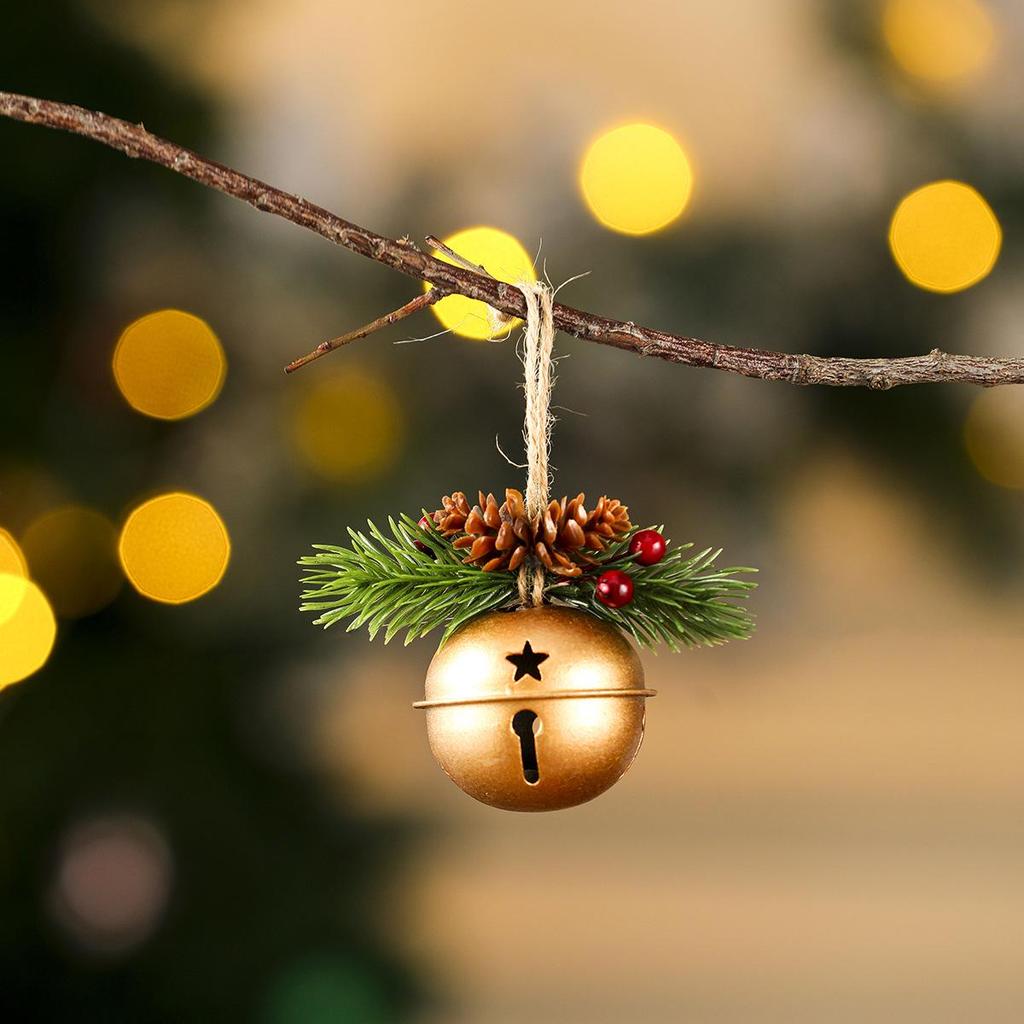 Christmas & New Year Tree Bell Pendant with Pinecone Chime Decoration