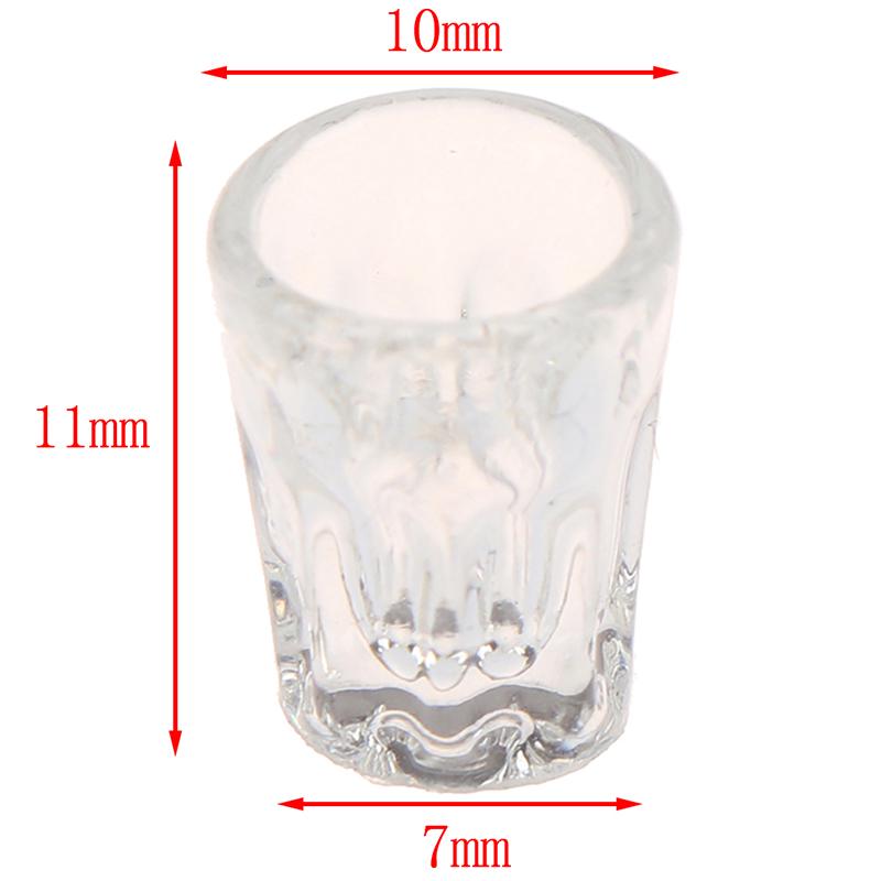 4Pcs/Set Dollhouse Miniature Accessories Mini Resin Transparent Cup Simulation Model