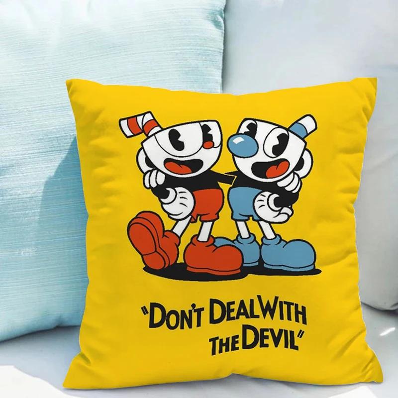 Cushion Covers 45x45 C-cuphead Ornamental Pillows for Living Room Pillowcase 40*40 Fall Decor Lounge Chairs Body Pillow Cover