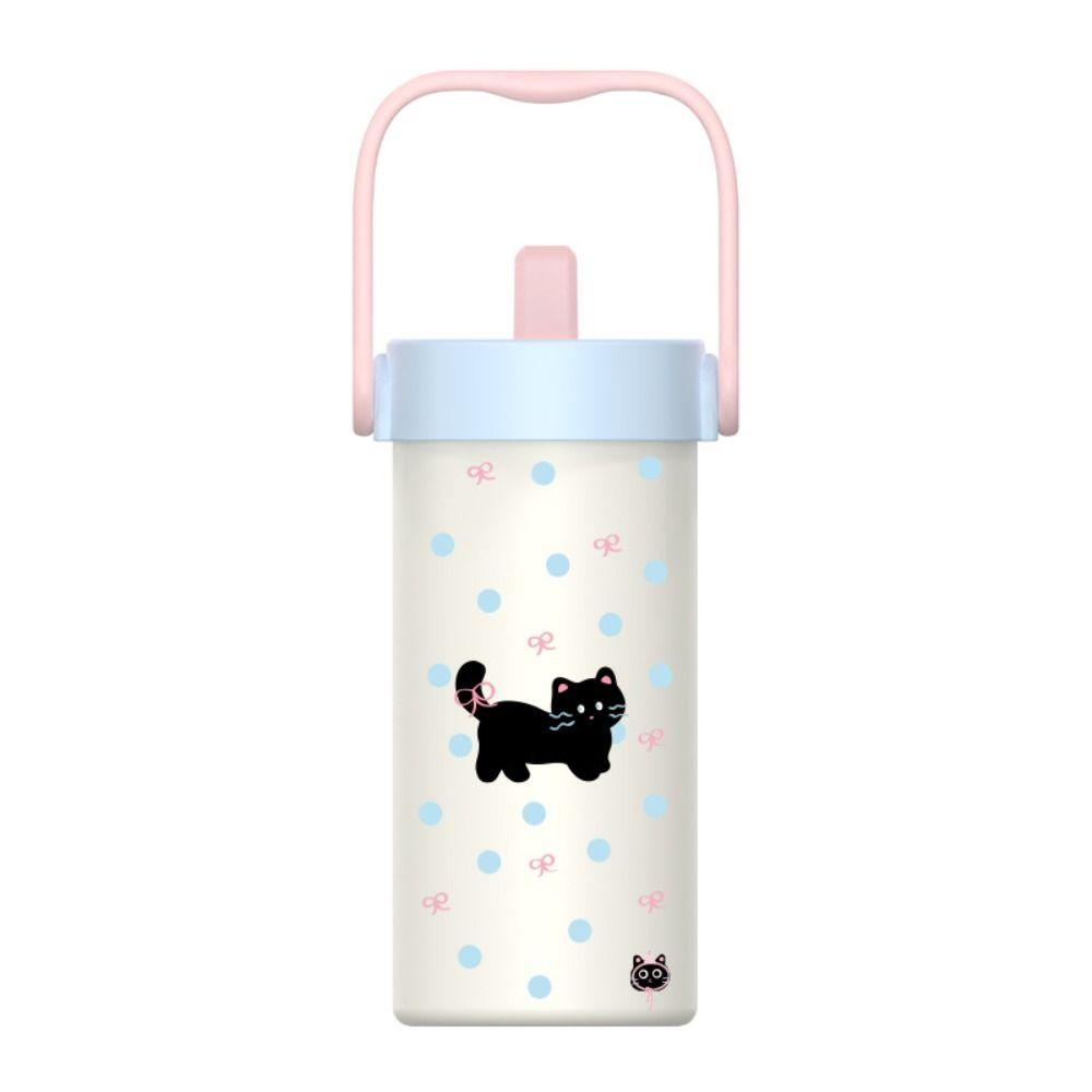 600ML Vacuum Cup With Pendant Insulated Cup Cute Thermal Water Bottle  for Boys and Girls