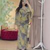 Spring Summer Women's Sexy Chiffon Print Flowy Prom Evening Gown for Crossbody Shopping