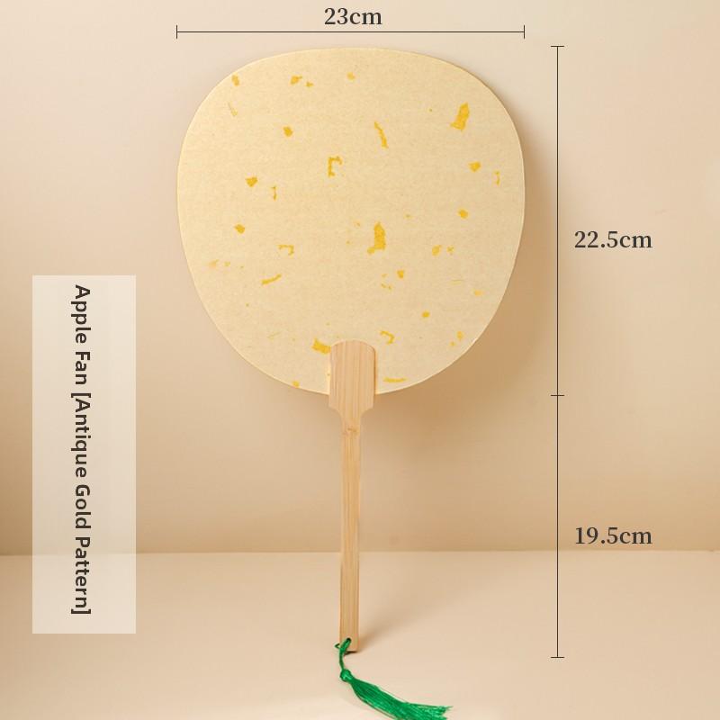 Thiened Blank Xuan Paper Calliaphy Fan DIY Material Kit Hand-Painted Cultural Creative Fan round ape Bamboo Frame