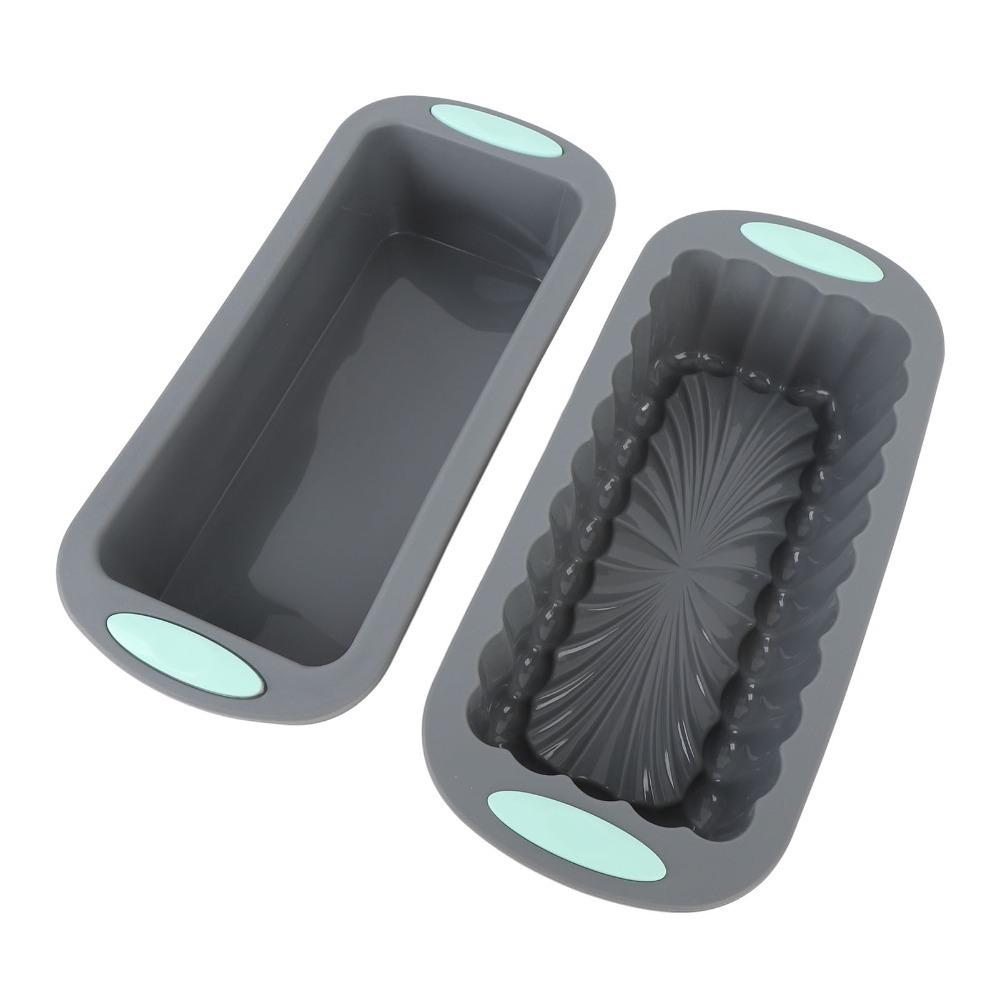 2PCS Rectangular Shape Silicone Loaf Pan Non Stick Surface Cake Pan Loaf Pan  Dessert Making
