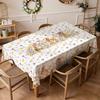 Easter Bunny Eggs Flower Rectangle Tablecloth Table Decor Reusable Farmhouse Kitchen Dining Tablecloth Easter Decorations