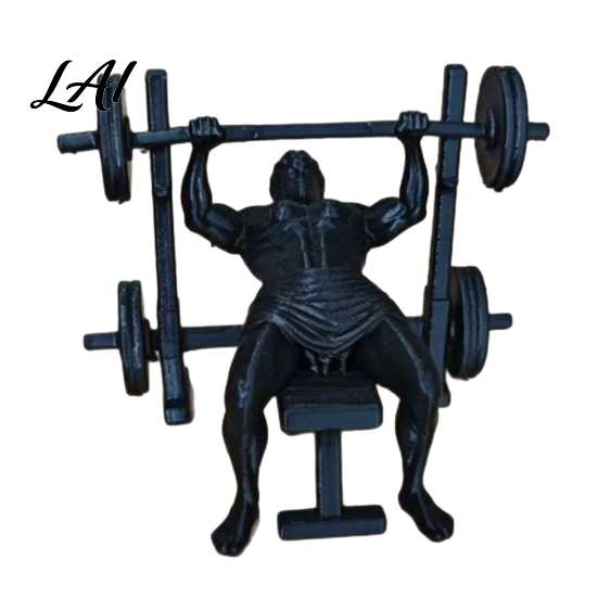 Workout Room Accessories 3D Printed Fitness Man Figurine Barbell Statue for Gym Decor Muscular Unique Muscle Statues Desktop Ornament Compact