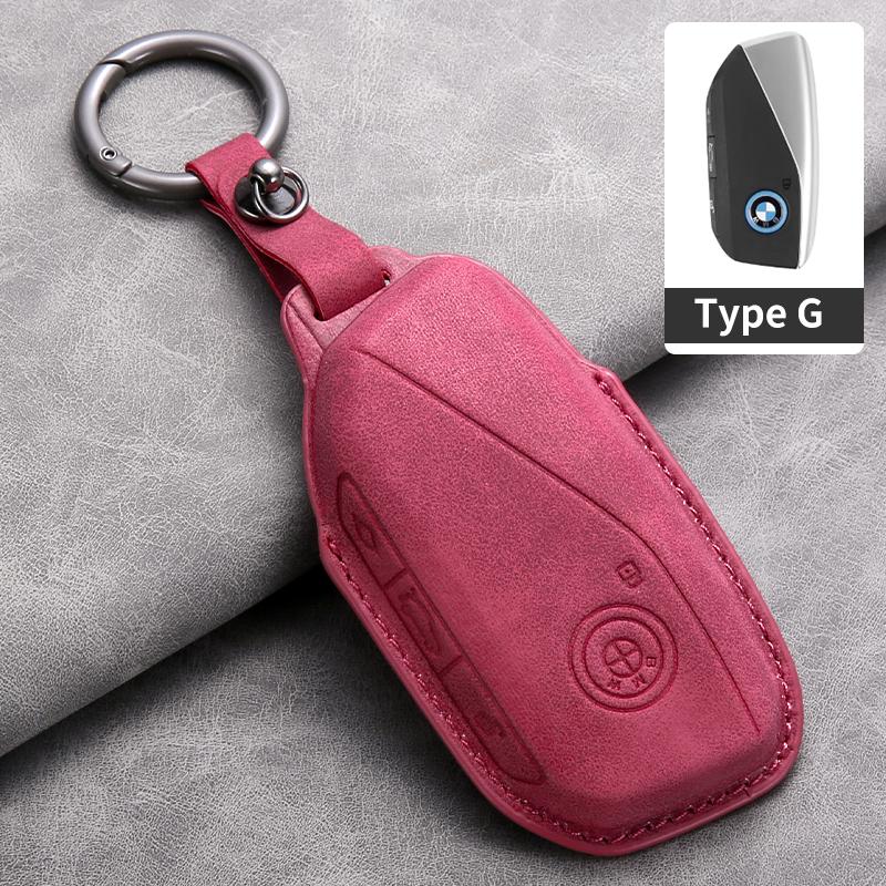 For BMW 7 Series 735i 740Li X7 X1 U11 2023 I7 G07 LCI XM Energy High Quality Suede Car Key Case Cover Shell Keychian Accessories PP62