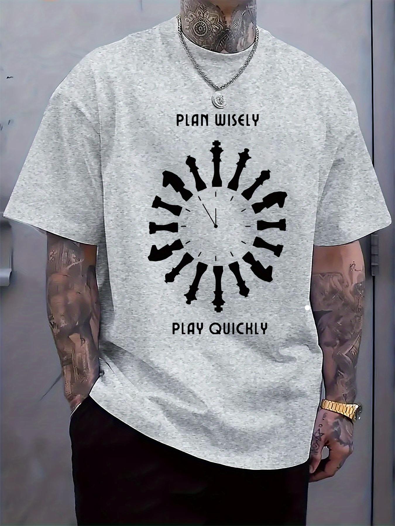 Chess Strategy Graphic T-shirt -  Plan Wisely Play Quickly  Print XL