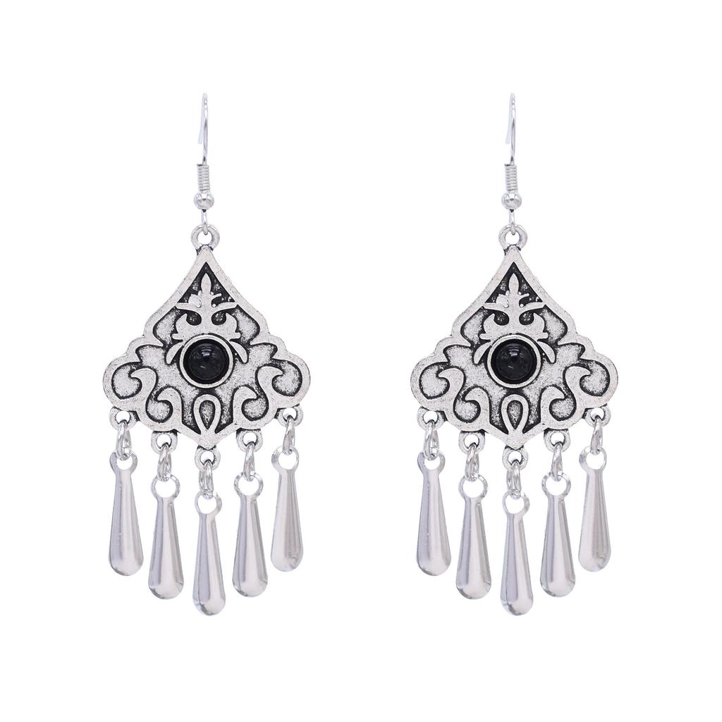 Retro Earrings Women's Ethnic Style Fringed Earrings Xinjiang Ancient Style Earrings Festival Scenic Accessories