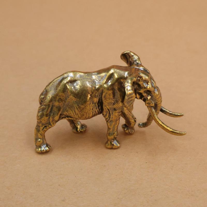 Home Office Desktop Tea Pet Mammoth Figurine Brass Craft Decoration Wholesale