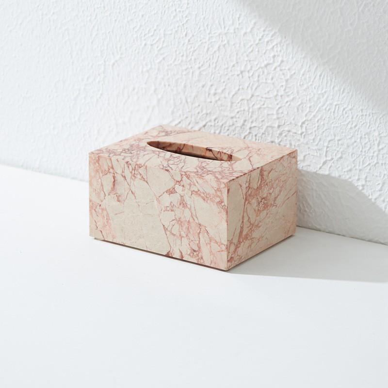Modern Minimalist Marble-Style Tissue Box Living Room Bathroom Hotel Lounge Premium Paper Towel Holder
