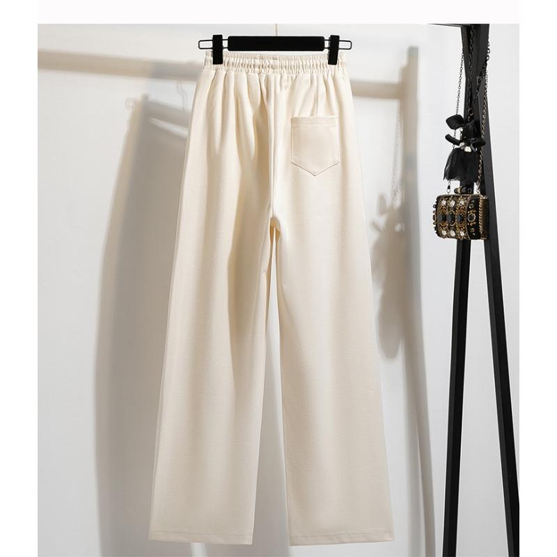 DIMANAF 2025 Autumn Winter Women Plus Size Pants New Casual Lady Long Pants Oversized Loose Bottoms Solid