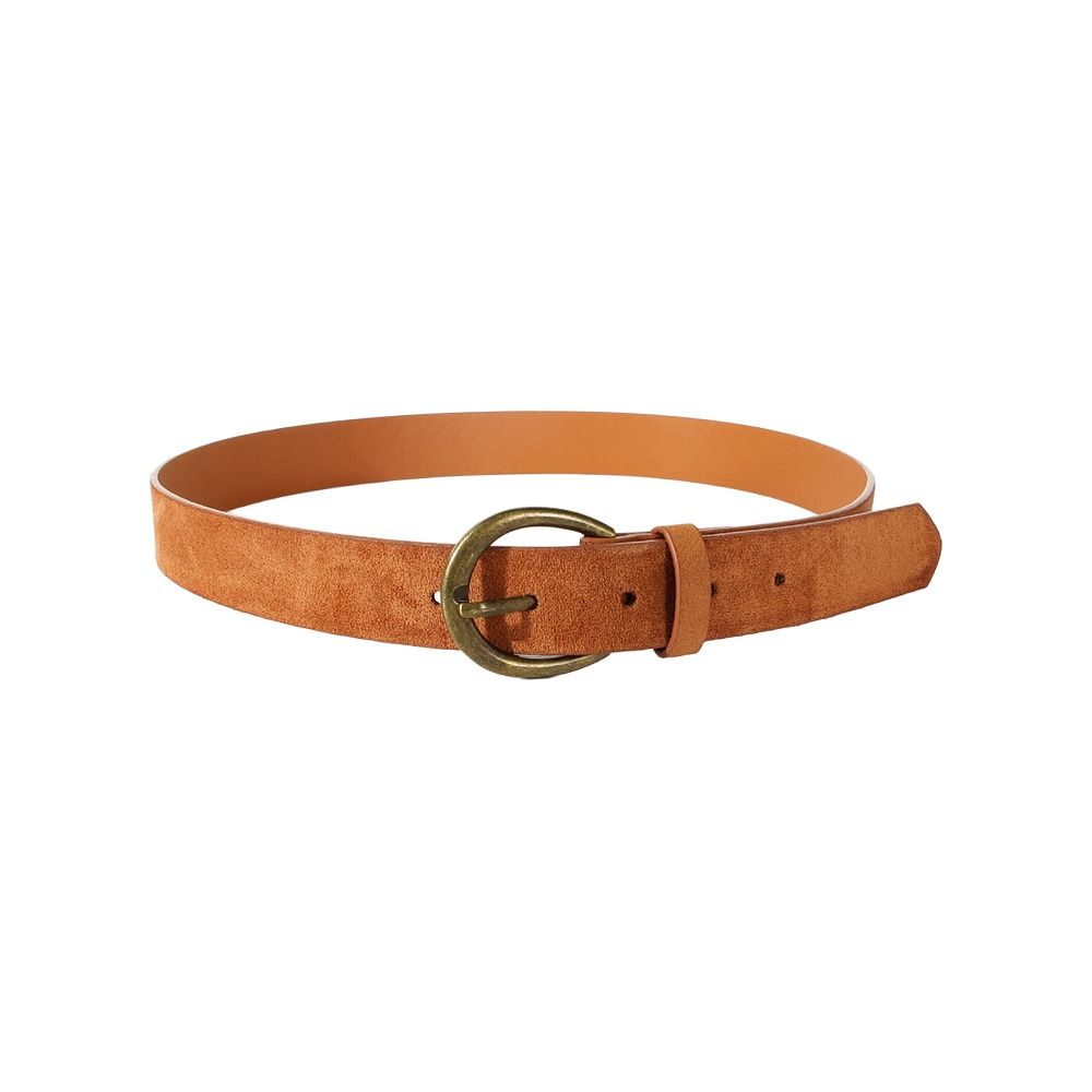 Casual Suede Leather Belt Retro Buckle Waistband Trendy Waist Belt  For Women
