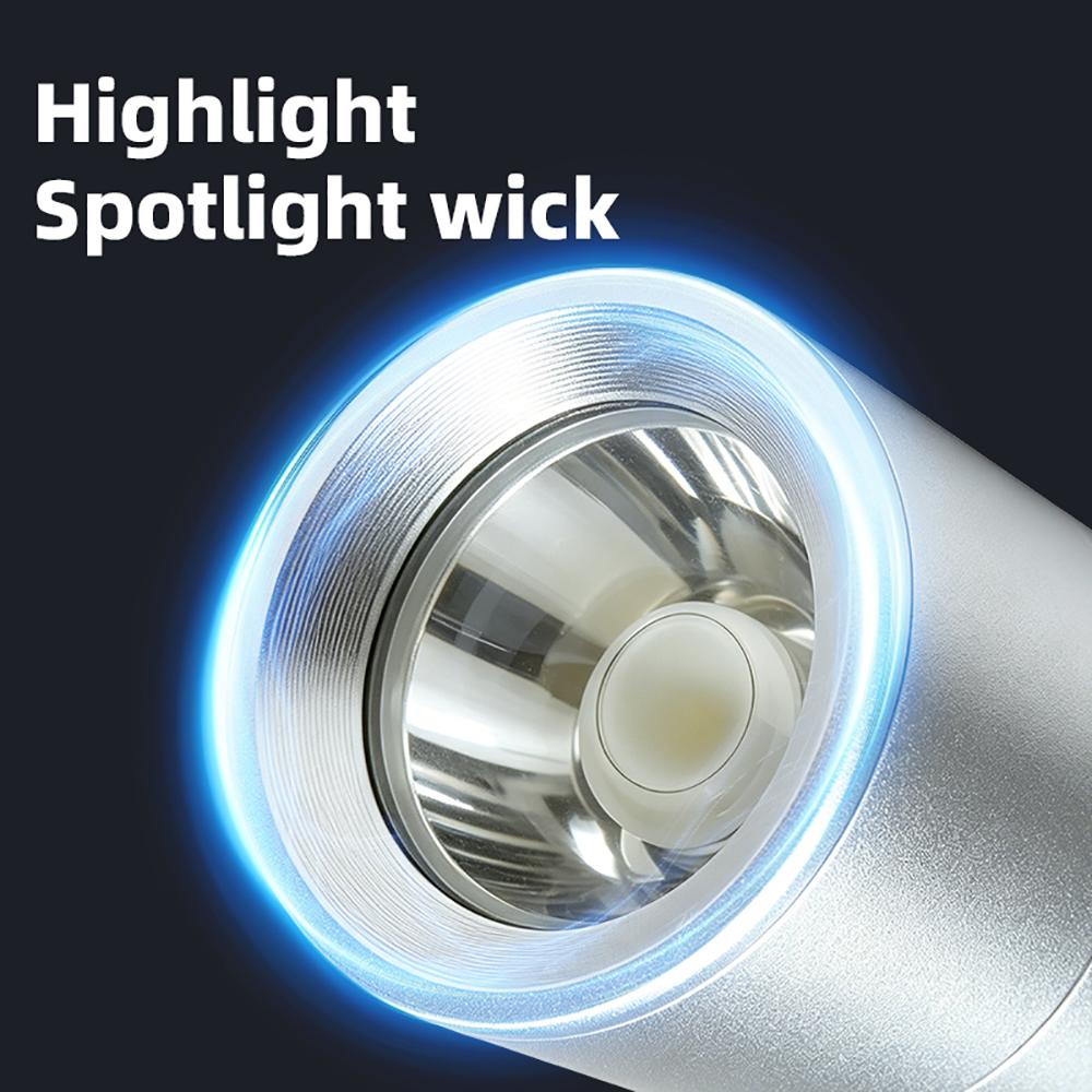 Super Bright LED Flashlight USB Rechargeable Aluminum Alloy Mini Torch Portable Waterproof Handheld Light for Camping Hiking Emergency Outdoor