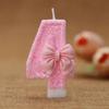 Digital Luminous Pink Bow Candle Birthday Cake Decoration In Clear Box