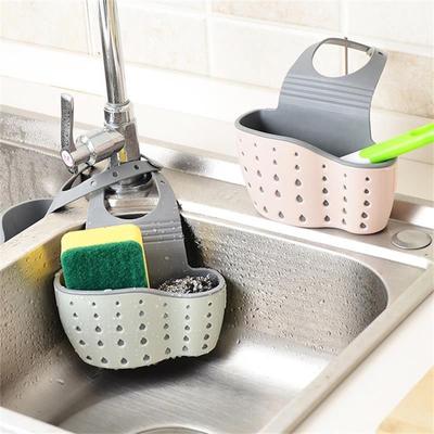 Hanging Sink Basket Portable Drain Basket Plastic Storage Rack Sink Storage Holder for Kitchen