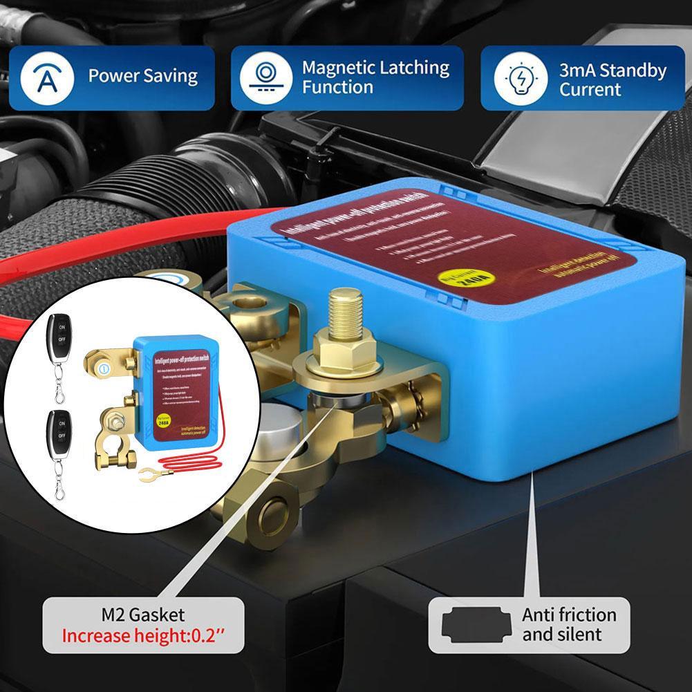 12V 240A Auto Battery Wireless Double Remote Control Breaker Intelligent Anti-theft Scooter Battery Power Switch