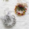 Christmas Bell Wreath Outdoor Ornament Decor With Pine Cones Bows Artificial Festival Wreath For Door Wall Porch Mantle Kitchen