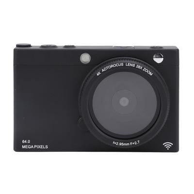 4K digitální fotoaparát WiFi, 64 MP, 28x zoom, Režim krásy, Retro filtr, Automatické a manuální ostření, Rozhraní pro stativ, Vestavěný blesk, Přehrávač hudby