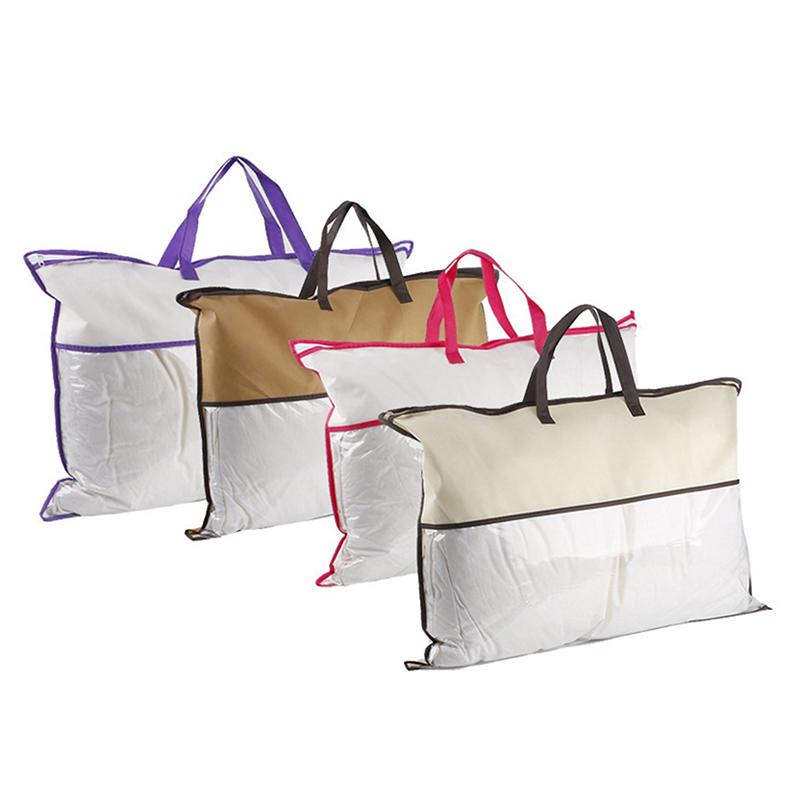 Průhledný netkaný polštář, balená přikrývka, deka, zip, prachotěsný úložný vak, domácí organizér, taška, nákupní taška, různé velikosti