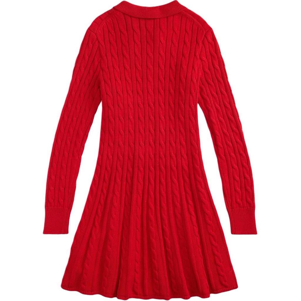 Abito Polo Ralph Lauren Collezione Capodanno 2026 Cotone Maglia Polo Lavorazione a trecce Bambini Abito per bambini CWPODRSG3D21107-600