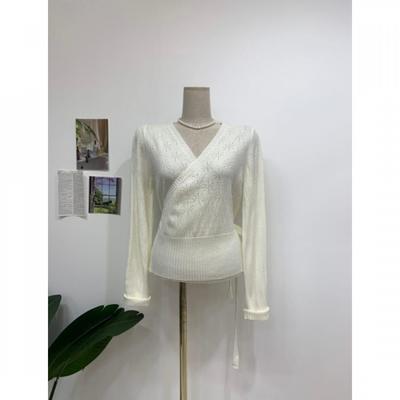 C S In The Room Batty V neCk punChIng Wrap Knit Color C