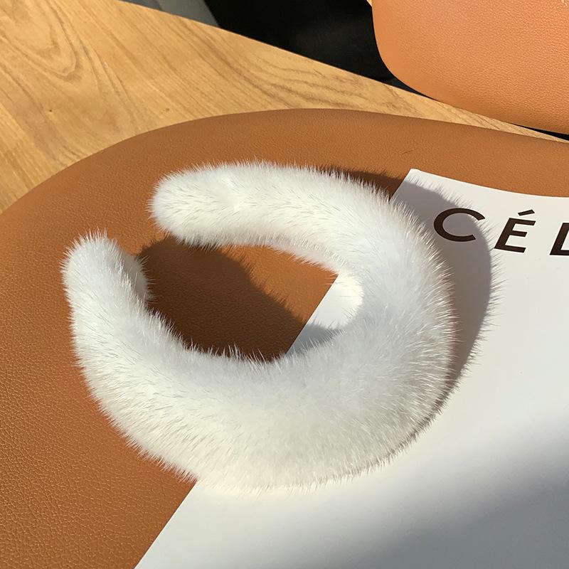 Sale Dames Luxe winter Echte Nerts Bont Hoofdbanden Hoge Kwaliteit Echt Bont Haarband Dames Mode Haar Hoepel Pluizig Cadeau brown