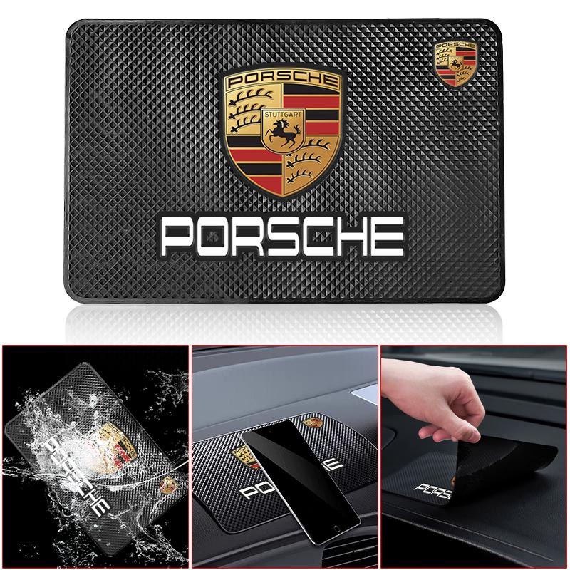1Pcs Car Emblem Anti Slip Pad Phone Holder Non-Slip Mat Car Stlying For Porsche Boxster Cayenne Panamera Macan Cayman 911 918 996 917 991