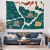 Cartoon Fantasy Flusskarte Abenteuer Wandteppich Maschinenwaschbar Ganzjahres-Dekor Kunstdruck Kinderzimmer Spielzimmer Design Zuhause
