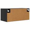 Wall Cabinet Wall Mount Black Oak Look Engineered Wood