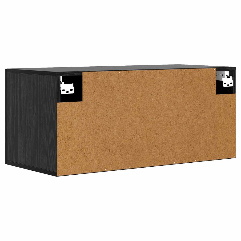 Wall Cabinet Wall Mount Black Oak Look Engineered Wood