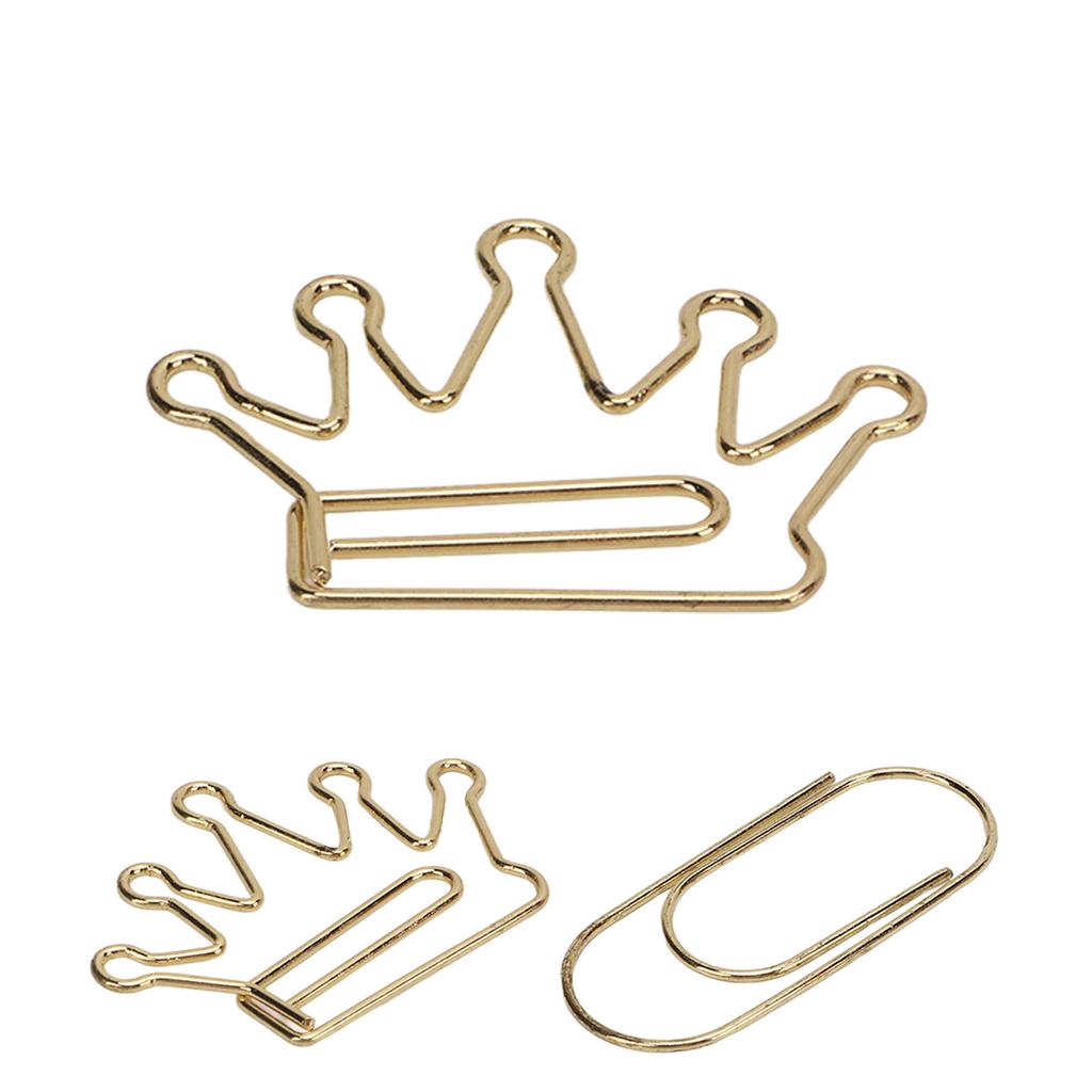 100Pcs Cute Planner Clips Innovative Design Anti Rust Electroplating Process Gold Paper Clips for Of