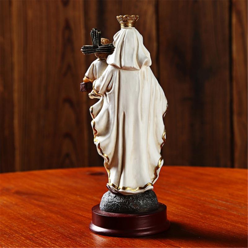 Resin Madonna Blessed Saint Virgin Our Lady Of Mary Statue Figure Christ Tabletop Statue Figurine Resin Ornament.
