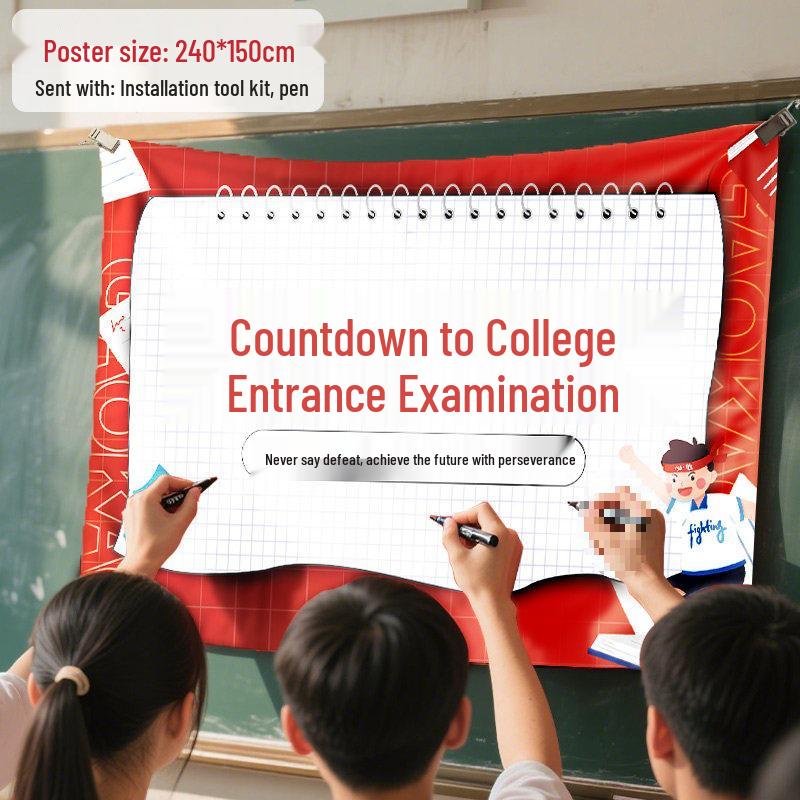 Motivational Tapestry: Success in Exams, Classroom Decor, Graduation Celebration