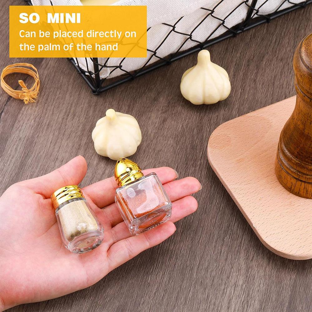 Mini Salt and Pepper Shakers Small Clear Individual Seasonings Shakers Tiny Spice/Seasoning Shakers for Kitchen Wedding Picnic
