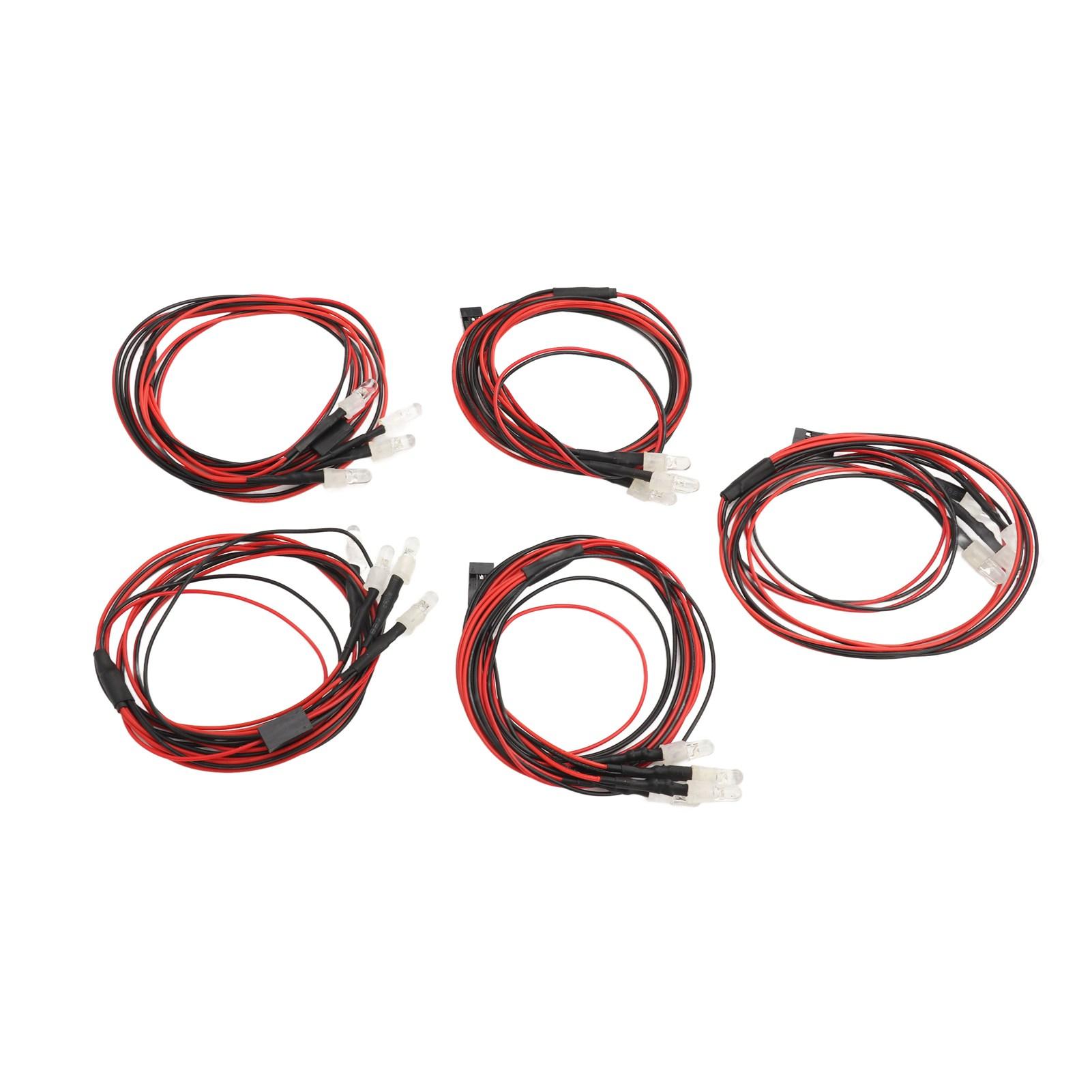 

5pcs RC Car LED Light Professional High Brightness Whtie Light 5mm Lamp Beads 4 LED RC Light Kit