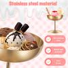 2 Stück Edelstahl Runde Fußschalen Eisbecher Rostbeständig Dessert Salat Kelchglas Party Servierschale für Geburtstag Hochzeit