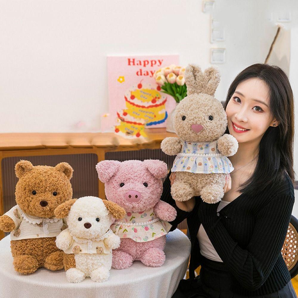 Wearing Shirts Little rabbit Stuffed Doll Collection Animal Plush Doll  Kids Birthday Christmas