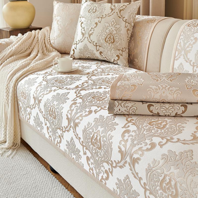 

European Jacquard Sofa Mat Chenille Non Slip Cushion Sofa Protection Pads Skin Friendly and Comfortable Suitable All Seasons Thicken Slipcover 1pcs 30*50cm pillowcase 1pcs