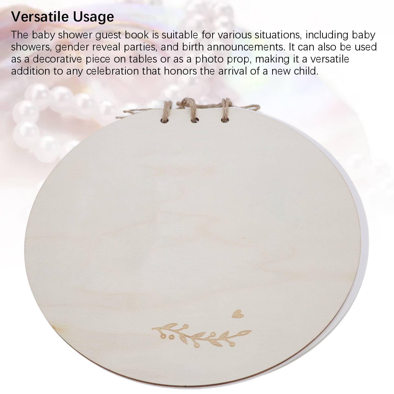 

Гостевая книга для вечеринок Baby Shower Книга для гостей из синтетического дерева и бумаги Baby Shower Sign In Guest Book для вечеринок