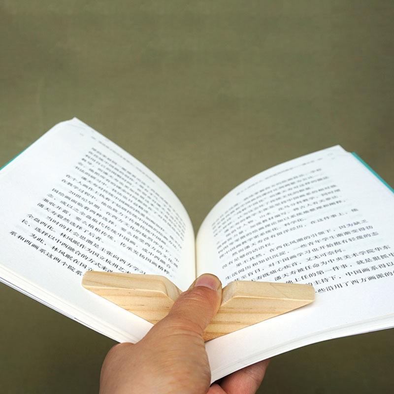 Practical Book Page Holder Page Spreader Thumb Bookmark Wooden Book Reading Accessories for Teachers Students Present