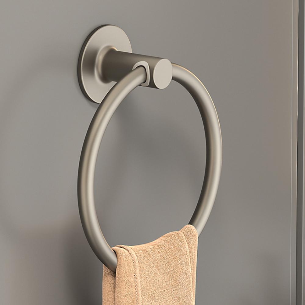 

Save Space Punch Free Towel Ring Space Aluminum Hand Towel Ring Towel Ring Hangers Shower Room