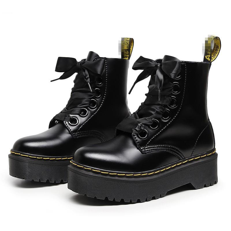 Bodenloch Martin Stiefel Damen und Damen Kurzstiefel Muffin Schnürstiefel Lokomotive Werkzeugstiefel