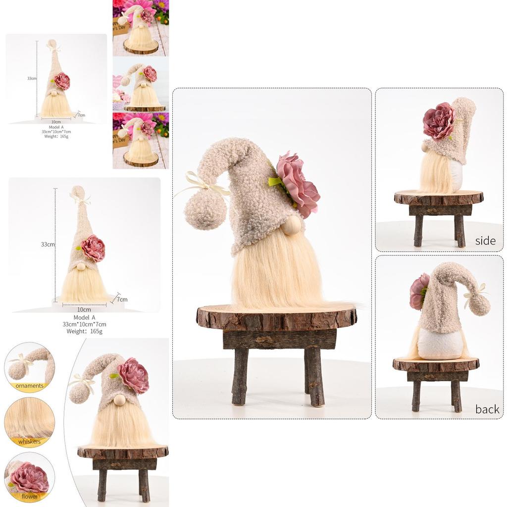 Charming Carnation Rudolph Plush Doll For Mother's Day Celebration Gift Decor