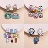 Fruit Cat Strawberry Series Enamel Pin Funny Brooch Cartoons Badge For Bags Jeans Hoodies Denim Lapel Pin Jewelry Kids Best Gift
