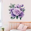 Purple Peony Floral Toilet Wall Sticker Self-Adhesive Waterproof Removable Bathroom Elegant Home Decor Art