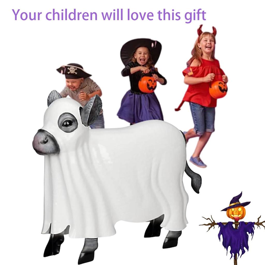 Spooky Metal Cow Statue,Halloweens Yard Decoration Prop ,Host Cow Decor,CowsStatue, Halloweens Cows Decorations Outdoor SculptureStatue,Hallowe