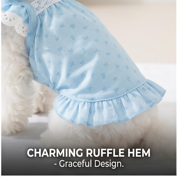 Lightweight Printed Pet Dress, Breathable Summer Skirt for Small Dogs & Cats, Cute Floral Style, Multi Sizes for Daily Wear & Photos
